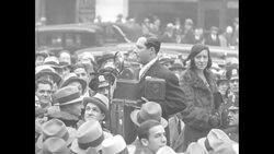 Vaudeville star George Jessel stumps for Samuel Levy in New York, 1933 News Clip