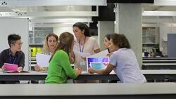 Students Sharing Information on Each Others work Stock Footage