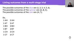 Using lists to display outcomes for more than two events Instructional Video