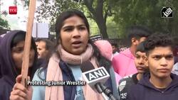 Young Indian wrestlers stage protest at Jantar Mantar, demand action against Senior wrestlers News Clip