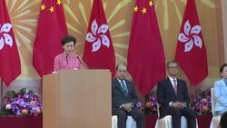 VOICED : Hong Kong celebra el "retorno de la paz" pero detiene a decenas de personas News Clip