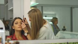 Beautiful girl in a beauty salon Stock Footage