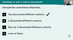 Una autora inmigrante: singular -er/-ir preterite Instructional Video