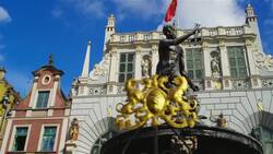 Drones Over Gdansk: Discovering Poland's Age-Old Port Beauty Stock Footage