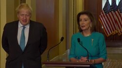 Boris Johnson and Nancy Pelosi meet at the US Capitol News Clip