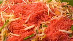vegetarian fried  noodles Stock Footage