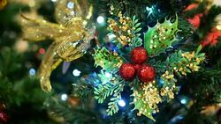 ornaments on Christmas tree Stock Footage