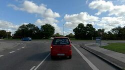 Denmark XXIII synched series front driving studio process plate background Stock Footage