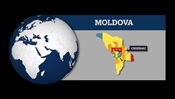 Earth Sphere Map and Moldova Country Map with National Flag Stock Footage