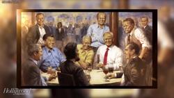 Jimmy Kimmel & James Corden Respond to Trump's "The Republican Club" Portrait | THR News News Clip