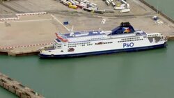 Stock shots P and O ferries at the Port of Dover News Clip