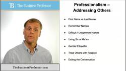 Professionalism - How to Address Others Instructional Video