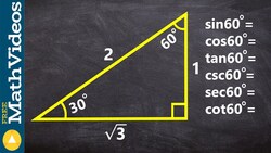 How to use a triangle to evaluate for the six trig functions of 60 degrees Instructional Video