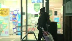 Morrisons supermarket shoppers wearing face masks News Clip