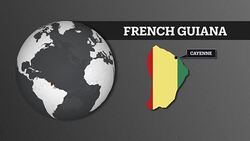 Earth Sphere Map and French Guiana Country Map with National Flag Stock Footage
