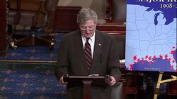 Senator Kennedy rebuts arguments that flood insurance for the rich Stock Footage