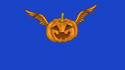 Animation of Halloween pumpkin with wings. Jack lantern ghost Stock Footage