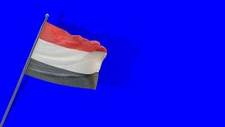 yemeni flag Rising Stock Footage