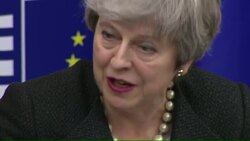 Jean-Claude Juncker and Theresa May attend news conference News Clip