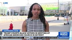 Trump visits a Black church during swing through Michigan News Clip