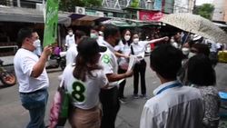 CLEAN : File: Chadchart Sittipunt, candidate for Bangkok governor on campaign trail News Clip
