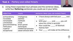 Generating persuasive techniques for a letter to Sherlock Holmes Instructional Video
