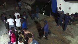 CLEAN : Hurricane Dorian: survivors arrive at Nassau's pier in the Bahamas News Clip