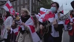 CLEAN : Belarus opposition leader takes part in Copenhagen march News Clip