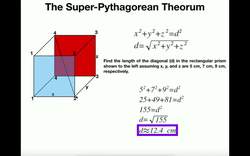 Geometry | The Super-Pythagorean Theorem [Diagonal of a Prism] Instructional Video
