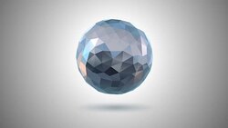 Abstract Low Poly 3D Sphere (Loop 4k + Chroma key) Stock Footage