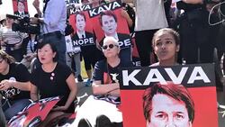 Protesters Demonstrate Against President Trump's Supreme Court Nominee Brett Kavanaugh At The Supreme Court Stock Footage