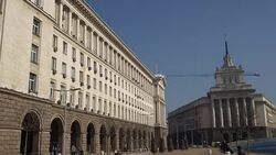 The Council of Ministers building and ex-communist party headquarter (now part of the Parliament) in Sofia, Bulgaria Stock Footage