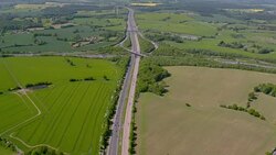 Aerial Wide View of a Motorway Junction M25 M40, UK. 4K Stock Footage