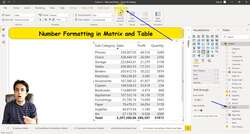 Business Intelligence with Microsoft Power BI - with Material - Formatting Numbers in a Table Instructional Video