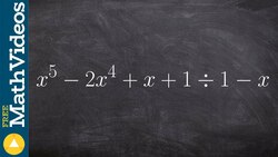 Divide using synthetic division and check with remainder theorem Instructional Video