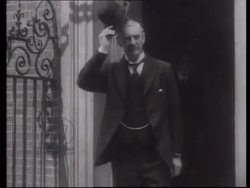 Neville Chamberlain and Winston Churchill outside 10 Downing Street, 1940 Stock Footage