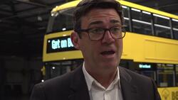 Mayor Andy Burnham views new Bee Network buses News Clip