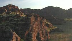 Aerial of the Bungle Bungle Range, Purnululu National Park, Australia Stock Footage
