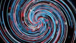 Many bright spiral particles lines, computer generated modern abstract background Stock Footage