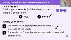 Find a unit fraction when the size of a non-unit fraction is known Instructional Video