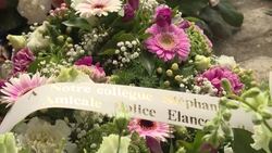CLEAN : Flowers and mourners arrive for private family funeral for murdered French police employee News Clip
