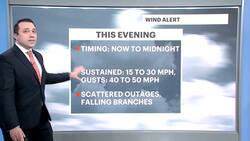 WIND ALERT: Strong gusts, scattered power outages this evening News Clip