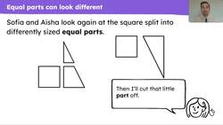 Identify equal parts when they do not look the same Instructional Video