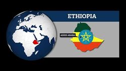 Earth Sphere Map and Ethiopia Country Map with National Flag Stock Footage