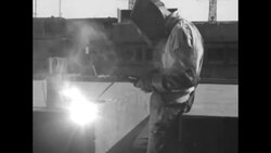 Workers constructing San Francisco's Bay Bridge News Clip