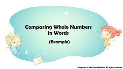 Comparing Whole Numbers in Words (Example) Instructional Video