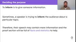 Deciding the purpose of a speech Instructional Video