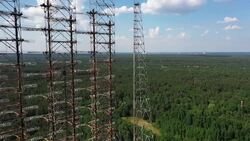 Drone aerial shots of the Duga radar station near Chernobyl News Clip