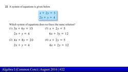 Regents Exam: Algebra I August 2016 (Problem 22 of 37) Instructional Video