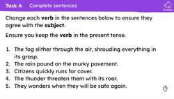 Using accurate sentences to describe dystopian settings Instructional Video